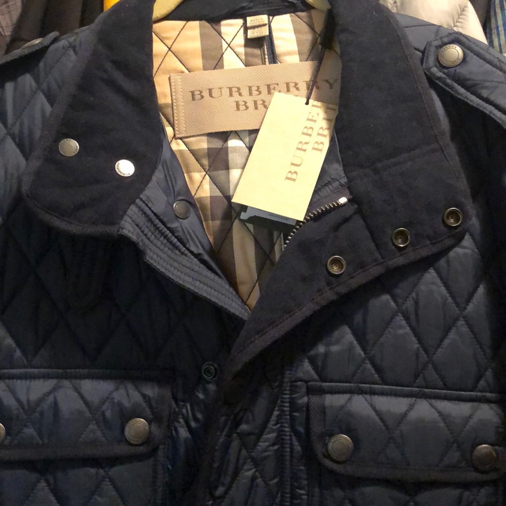Navy Burberry men jacket